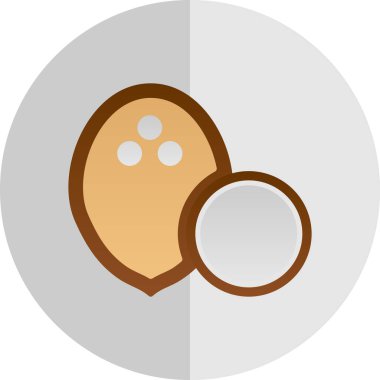 Hindistan cevizi yemeği. Web simgesi basit illüstrasyon