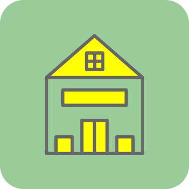 ahır inşa simgesi vektör illüstrasyonu