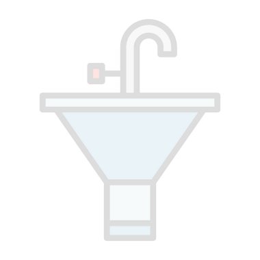 Banyo Lavabosu Web simgesi basit illüstrasyon arkaplanı 