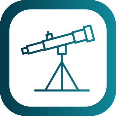 Basit Teleskop simgesi, vektör illüstrasyonu