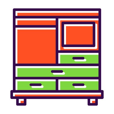 Dolapta. Web simgesi basit illüstrasyon