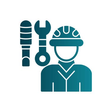 Tamirci web simgesi, vektör illüstrasyonu