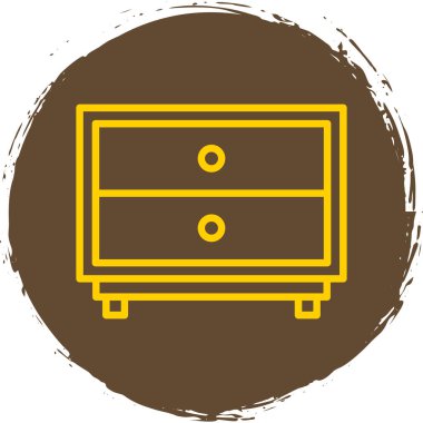 Çekmeceler, mobilya simgesi, basit illüstrasyon 