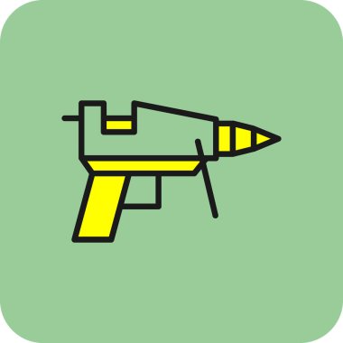 Yapıştırıcı tabancası ağ simgesi, vektör illüstrasyonu