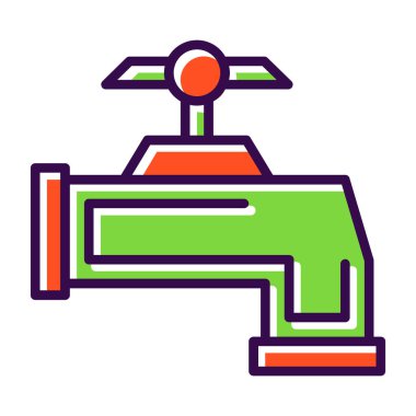 Musluk ikonu. Web illüstrasyonu