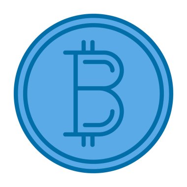 Basit bitcoin simgesi, vektör illüstrasyonu