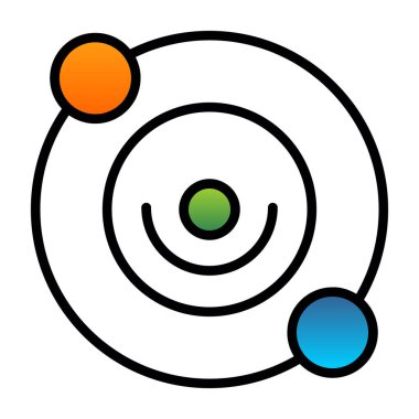 Yörünge web simgesi vektör illüstrasyonu