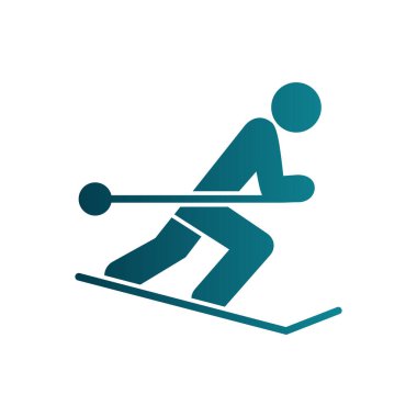 Düz kayak simgesinin vektör grafiği 