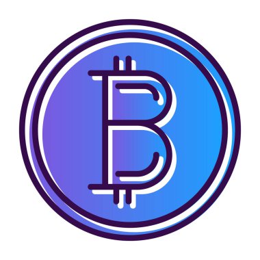Basit bitcoin simgesi, vektör illüstrasyonu