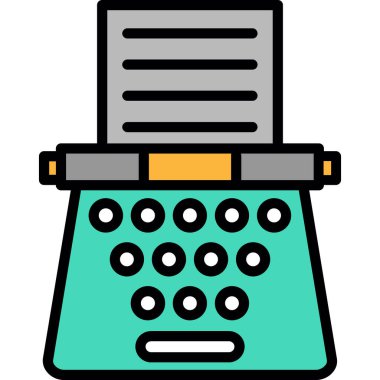 Daktilo. Web simgesi basit illüstrasyon