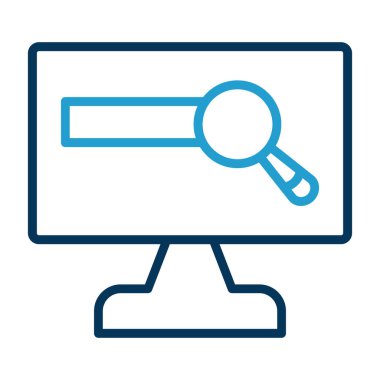 Büyüteç simgesi, düz stil, arama sembolü. Vektör illüstrasyonu