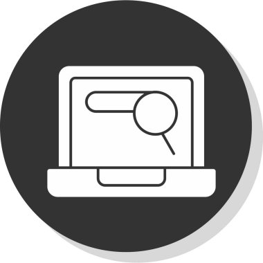 Büyüteç simgesi, düz stil, arama sembolü. Vektör illüstrasyonu