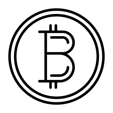 Basit bitcoin simgesi, vektör illüstrasyonu