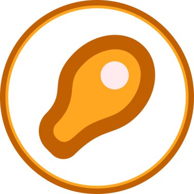 Et biftek ikonunun vektör illüstrasyonu 