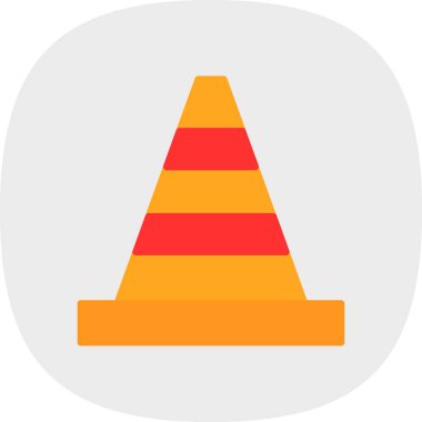 Trafik konisi simgesi, vektör illüstrasyonu basit tasarım