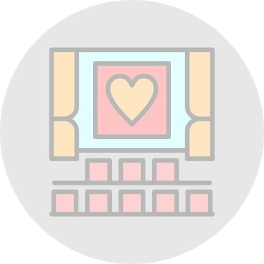 Kalp. Web simgesi vektör illüstrasyonu