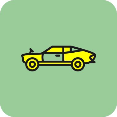 Eski araba simgesi vektör illüstrasyonu 