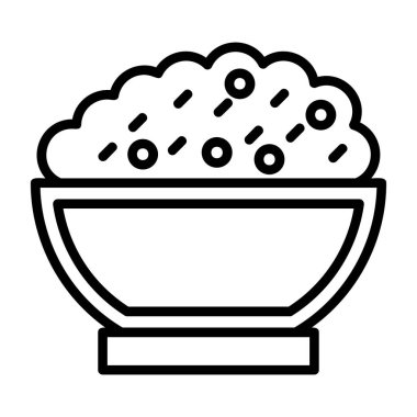 Pirinç kase vektör simgesi