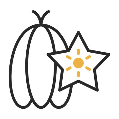starfruit ikon vektör illüstrasyonu