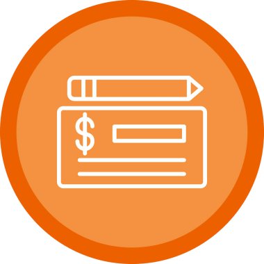 Çek düz simgesinin vektör illüstrasyonu