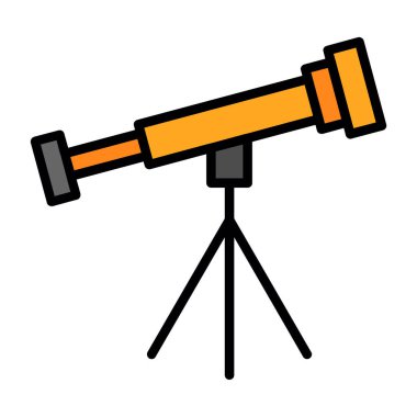 Basit Teleskop simgesi, vektör illüstrasyonu