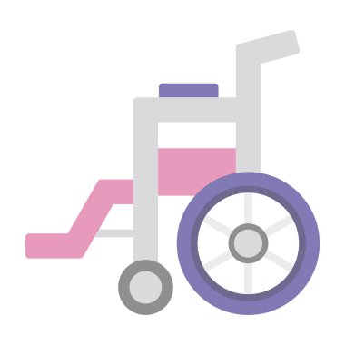 Tekerlekli sandalye web simgesi, vektör illüstrasyonu