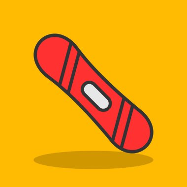 Snowboard düz ikonu, kış sporu konsepti, snowboard ekipman tabelası, vektör illüstrasyonu 