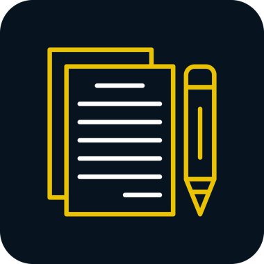 belge ve kalem. Web simgesi basit illüstrasyon