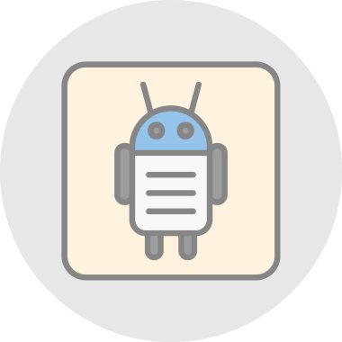 Android karakteri. Web simgesi basit illüstrasyon