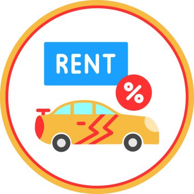 araba kirası düz vektör simgesi