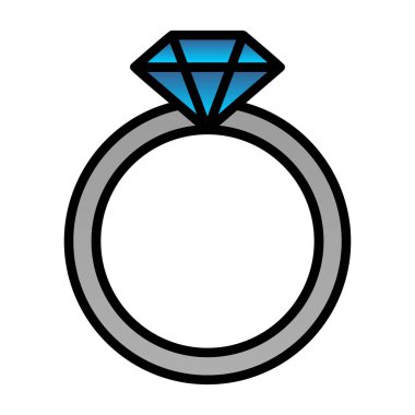 Elmas yüzük. Web simgesi basit illüstrasyon
