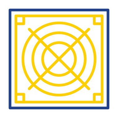 Soğutucunun vektör çizimi. Havalandırma fan çizimi, pictogram