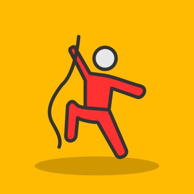 Erkek tırmanıcı simgesi vektör illüstrasyonu