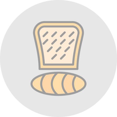 ekmek düz simgesi, vektör, illüstrasyon