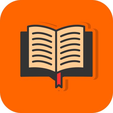 Kitap vektör simgesi, resimleme okunuyor