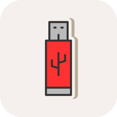 Flaş bellek simgesi, vektör illüstrasyonu basit tasarım