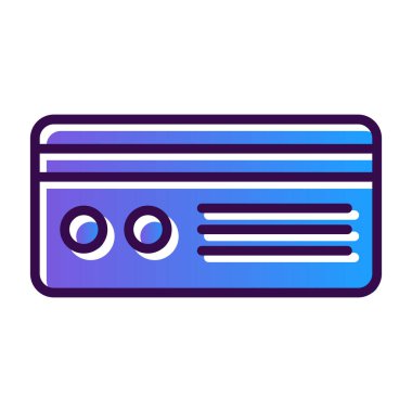 Kredi kartı simgesi, vektör illüstrasyonu basit tasarım