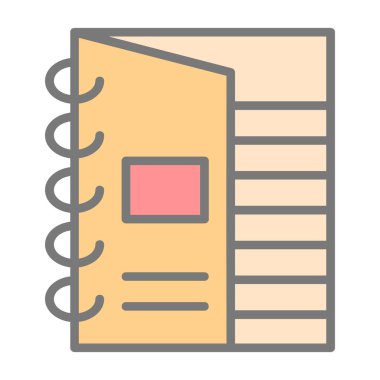 Modern Not Defteri simgesinin vektör illüstrasyonu                            