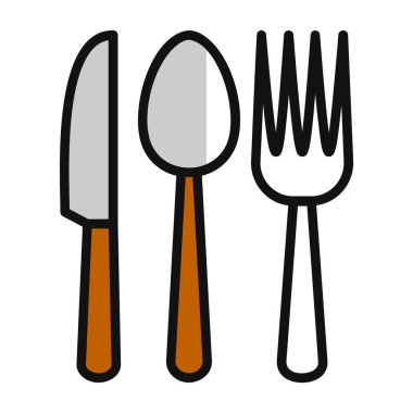 Bıçak, çatal ve kaşık. Web basit illüstrasyonu