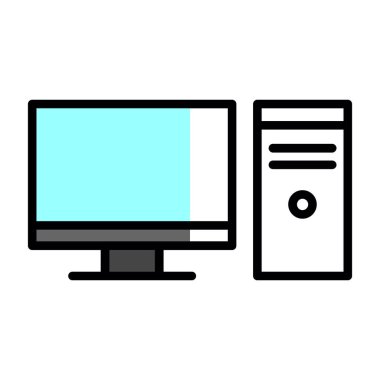 pc bilgisayar simgesinin vektör illüstrasyonu 