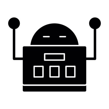 robot düz simgesi, vektör illüstrasyonu