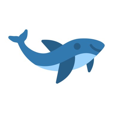 Balina hayvan ikonu. düz vektör illüstrasyonu