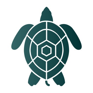 Beyaz arkaplanda izole edilmiş kaplumbağa vektör simgesi