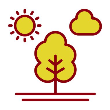 Ağaç düz simge vektör çizim