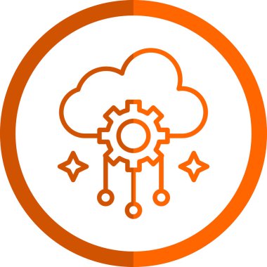 Basit Bulutlu hava simgesi, vektör illüstrasyonu