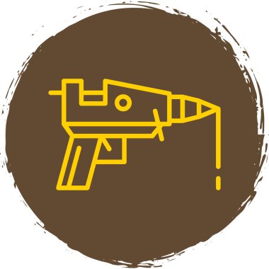 Sıcak yapıştırıcı tabancası ağ simgesi, vektör illüstrasyonu