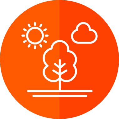 Ağaç düz simge vektör çizim