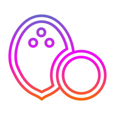 Hindistan cevizi yemeği. Web simgesi basit illüstrasyon