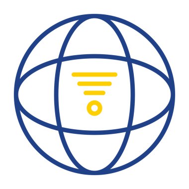 Basit internet dünya simgesi, vektör illüstrasyonu