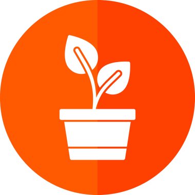 Saksı bitkisi. Web simgesi basit illüstrasyon 
